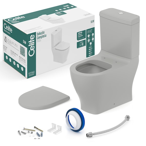 Kit de sanitario, asiento y elementos de instalación Stone CELITE SLIM 1327230070308 Celite